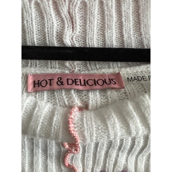 Hot & Delicious 2 Piece Top & Skirt Set Cream w/ Stripe Design - SIze Small - Picture 10 of 15